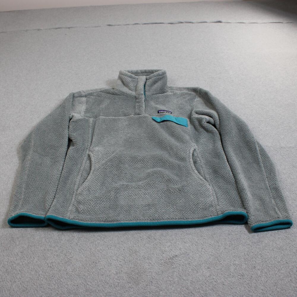 Patagonia Fleece Jacket Women Medium Gray Snap-T Pullover Outdoor Hiking Heritag